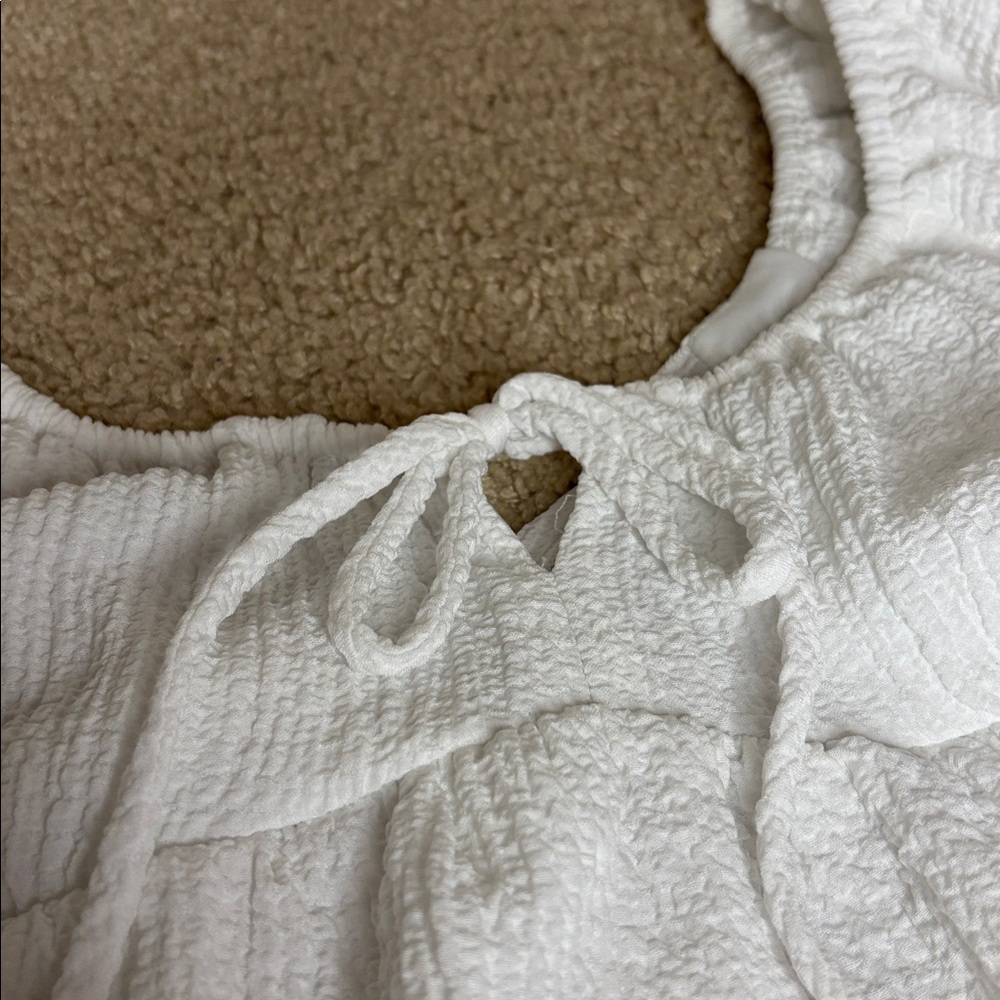 White Ruffled Women's Top - Picture 2 of 5